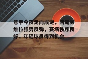 九游-意甲今夜走向成谜，阿斯顿维拉强势反弹，赛场秩序良好，年轻球员得到机会的简单介绍